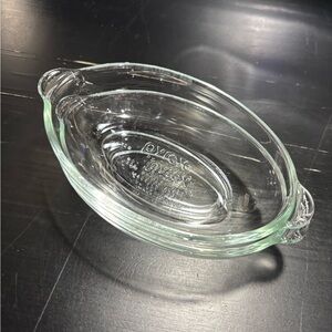 Set of 2 Vintage Pyrex 328 Clear Glass Oval Baking Dish